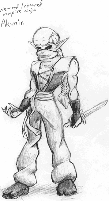 Concept sketch of the 'Akunin' character.